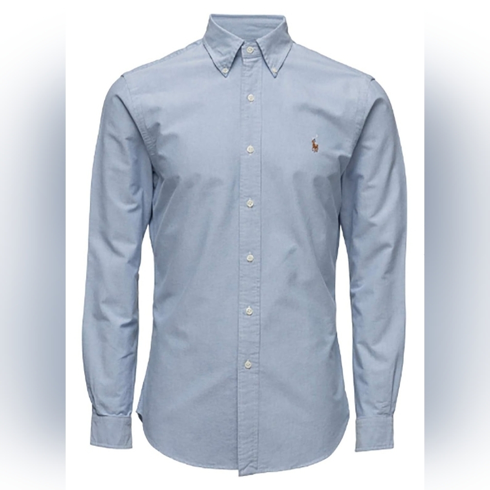 POLO Ralph Lauren Classic Blue Buttoned Down Shirt/ Colored Pony Sz 16 1/2-35